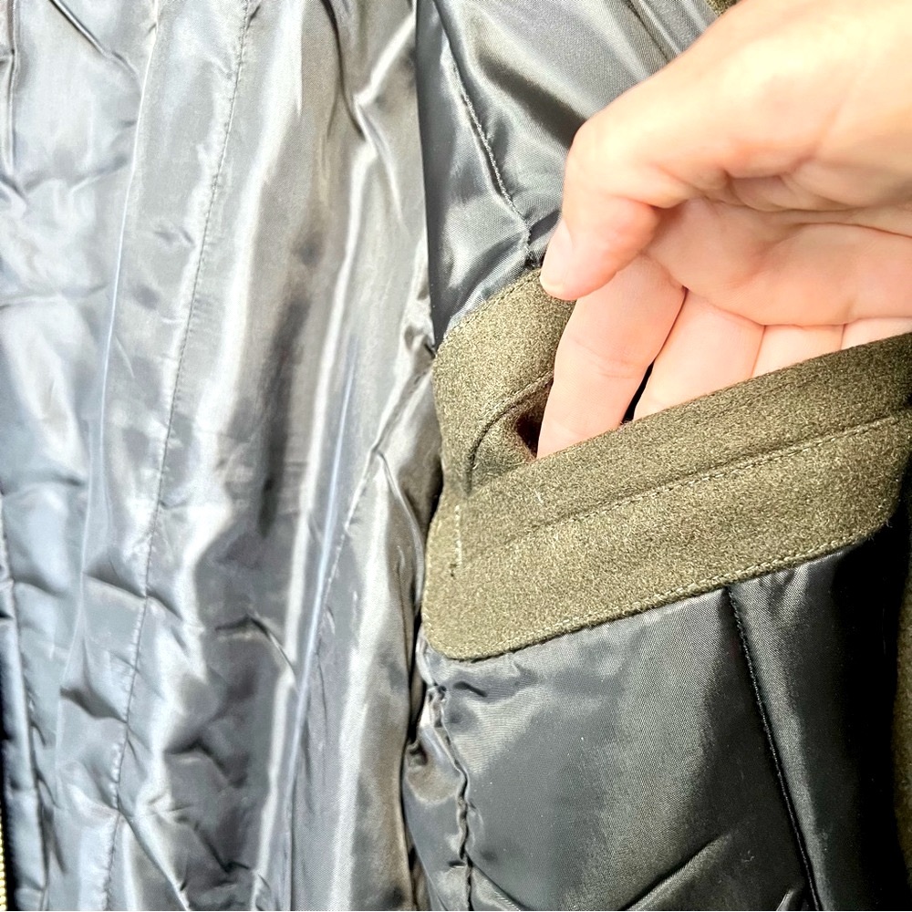 BEN SHERMAN Heritage Wool Blend Field Coat Army Green L Military Utility Jacket - Picture 10 of 17